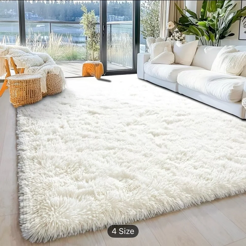 Off - White Luxurious Fluffy Shag Rug Ultra Soft 4x6ft New in Bag